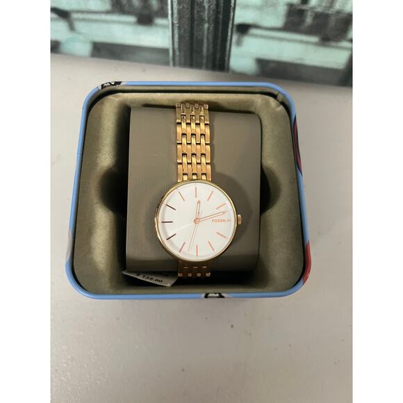 Fossil BQ3463 Hutton Women 34mm Rose Gold Steel White Dial Quartz 50M Watch main image 5